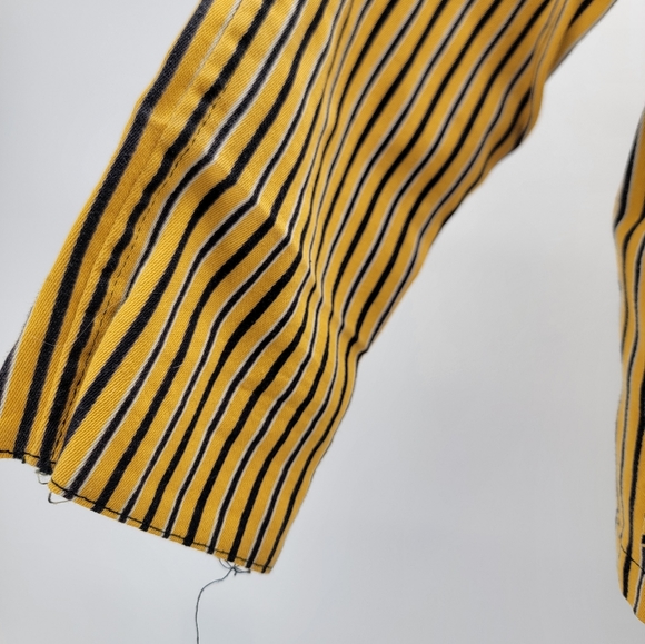 Vintage Yellow Navy Blue Striped Horseshoe Button Western Blazer Girls Size 6 - Picture 10 of 14